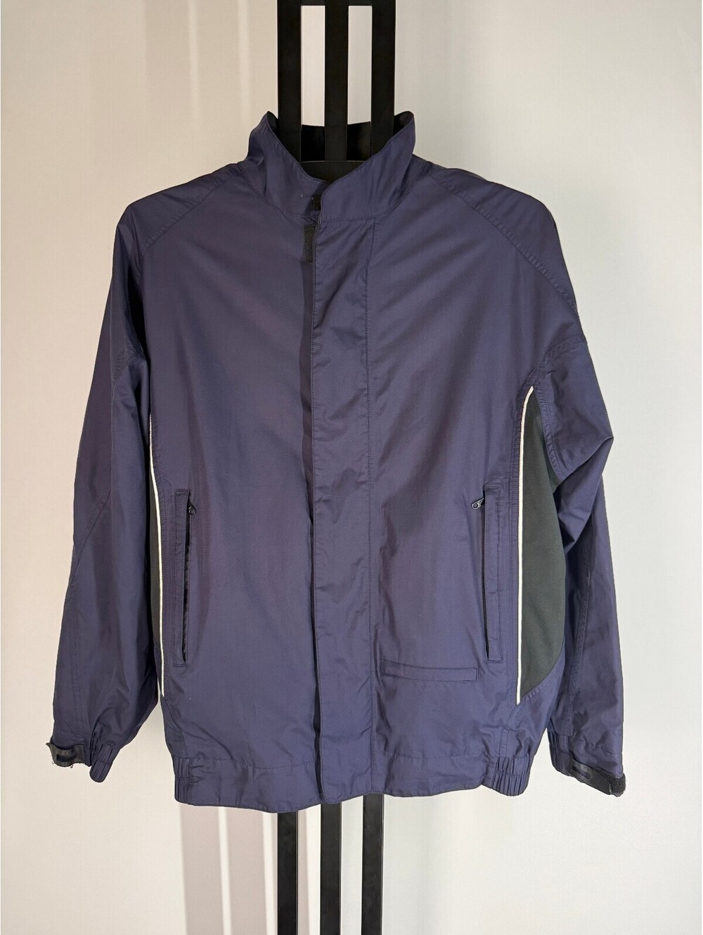 FootJoy DryJoys Golf Rain Jacket Men's Medium Navy Black Full Zip Windbreaker
